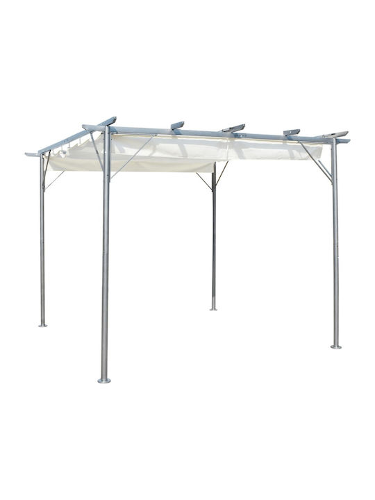 Pergolă De Grădină Din Metal 300x300x225cm Albă 49325 Pergolă De Grădină Din Metal 300x300x225cm Albă 49325