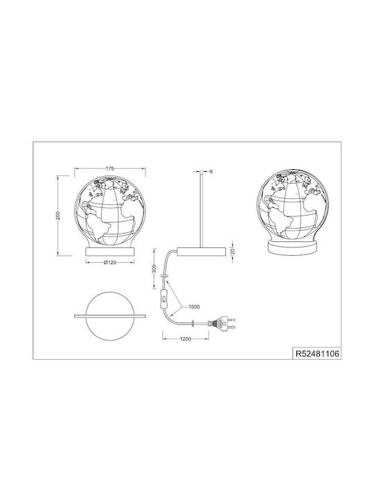 Trio Lighting Διακοσμητικό Φωτιστικό Globe LED Θερμό Λευκό 3000K 17.5x12x20εκ.