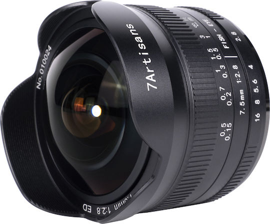 7artisans Medium Format Φωτογραφικός Φακός Photoelectric 7.5mm f/2.8 Mark II Fisheye / Wide Angle για Fujifilm X Mount Black