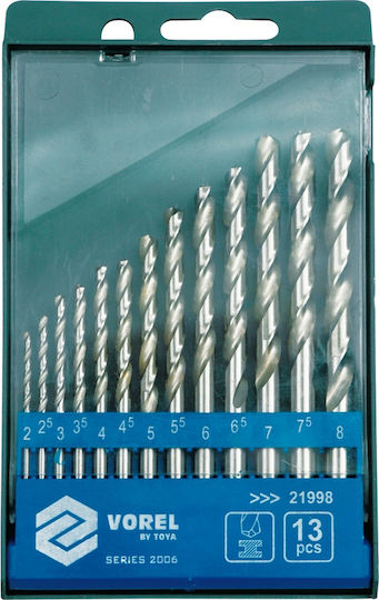 Sthor Set of 13 Drills with Cylindrical Shank for Metal