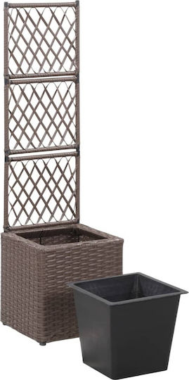 vidaXL Raised Wooden-Frame Brown Flower Pot Plastic Brown 30x30x107cm