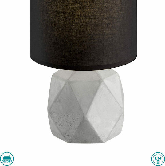 Trio Lighting Τσιμεντένιο Πορτατίφ για Ντουί E14 με Μαύρο Καπέλο και Γκρι Βάση