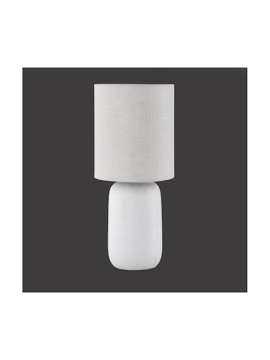 Trio Lighting Керамична Настолна лампа за Цокъл E14 с Бял Абажур и Основа