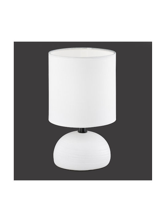Trio Lighting Luci Κεραμικό Πορτατίφ για Ντουί E14 με Λευκό Καπέλο και Βάση