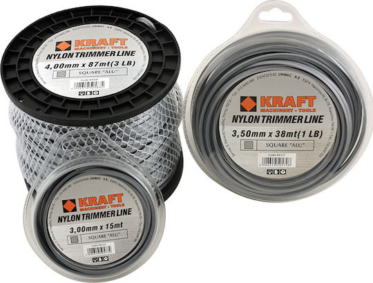Kraft 69337 Μεσινέζα Αλουμινίου Τετράγωνη Μήκους 38m και Πάχους 3.5mm