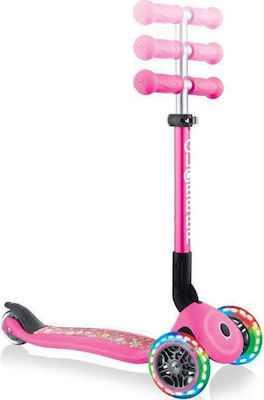 Globber Kinderroller Klappbar Junior Foldable Fantasy Lights 3-Rad für 2+ Jahre Rosa