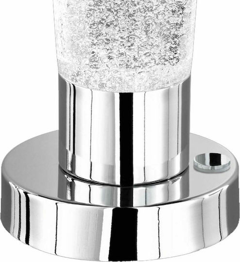 Trio Lighting Cristo Metal Table Lamp LED with Transparent Shade and Silver Base
