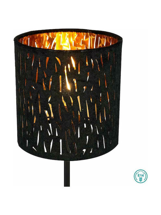 Globo Lighting Tuxon Metal Table Lamp for Socket E14 LED with Black Shade and Base