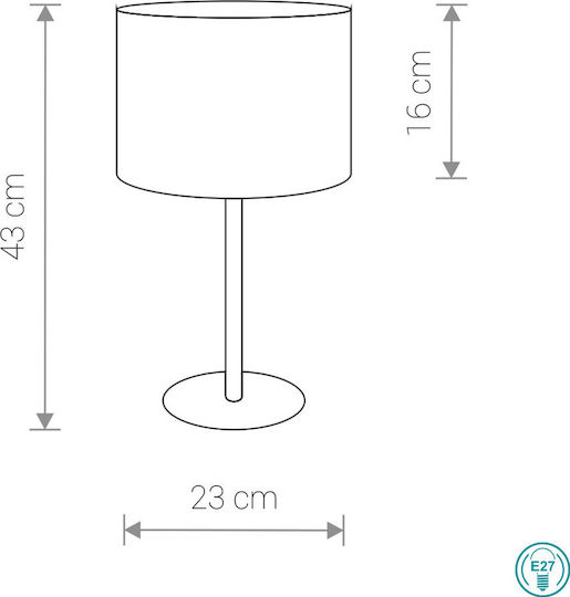 Nowodvorski Hotel Metal Table Lamp for Socket E27 with Gray Shade and Silver Base