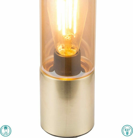 Globo Lighting Annika Метална Настолна лампа за Цокъл E27 с Прозрачен Абажур и Златист Основа