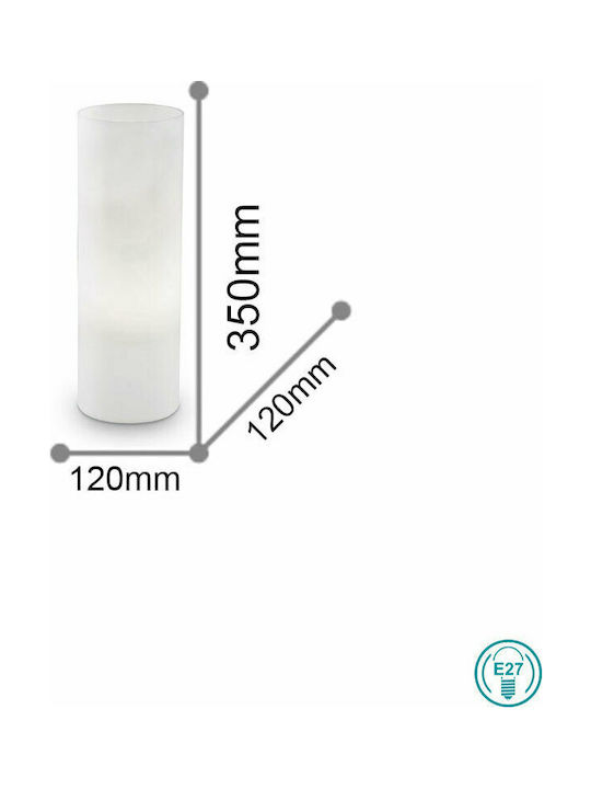 Ideal Lux Γυάλινο Πορτατίφ για Ντουί E27 με Λευκό Καπέλο και Βάση