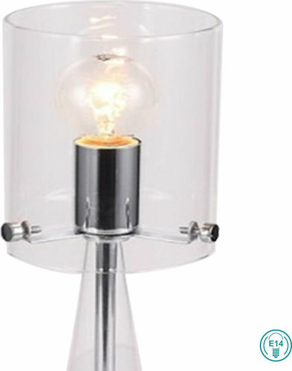 Fan Europe Aurora L1 Glass Table Lamp for Socket E14 with Transparent Shade and Base