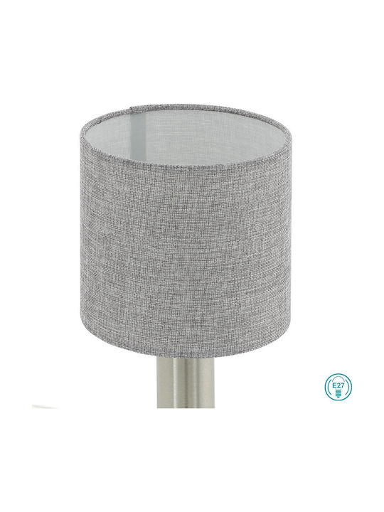 Eglo Concessa Metal Table Lamp for Socket E27 with Gray Shade and Silver Base