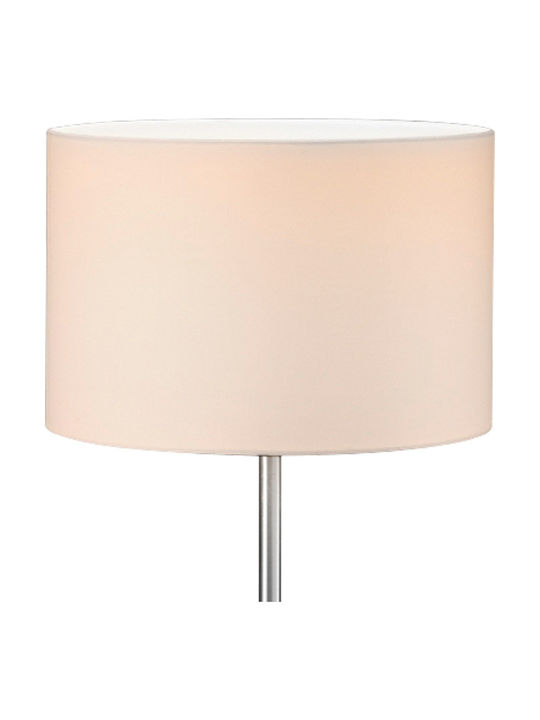 Trio Lighting Hotel Metal Table Lamp for Socket E27 with Beige Shade and Silver Base