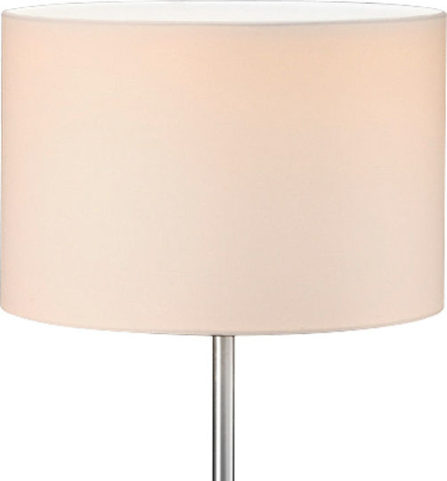 Trio Lighting Hotel Metal Table Lamp for Socket E27 with Beige Shade and Silver Base
