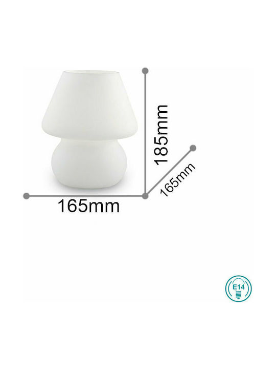 Ideal Lux Glass Table Lamp for Socket E27 with White Shade and Base