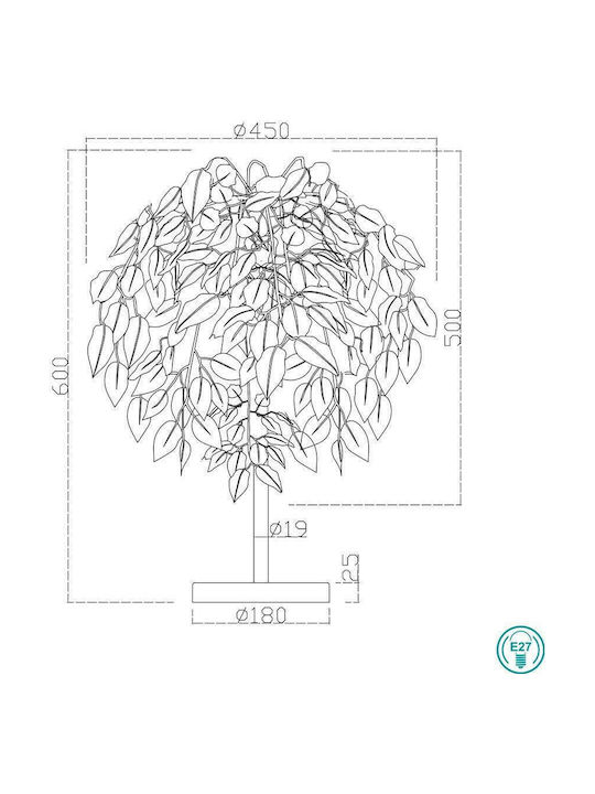 Trio Lighting Tisch Dekorative Lampe mit Fassung für Lampe E27 Silber