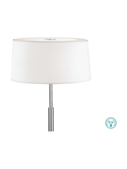 Ideal Lux Μεταλλικό Πορτατίφ για Ντουί E14 με Λευκό Καπέλο και Ασημί Βάση