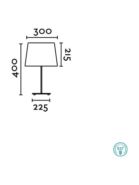 Faro Barcelona Metal Table Lamp for Socket E27 with Black Shade and Base
