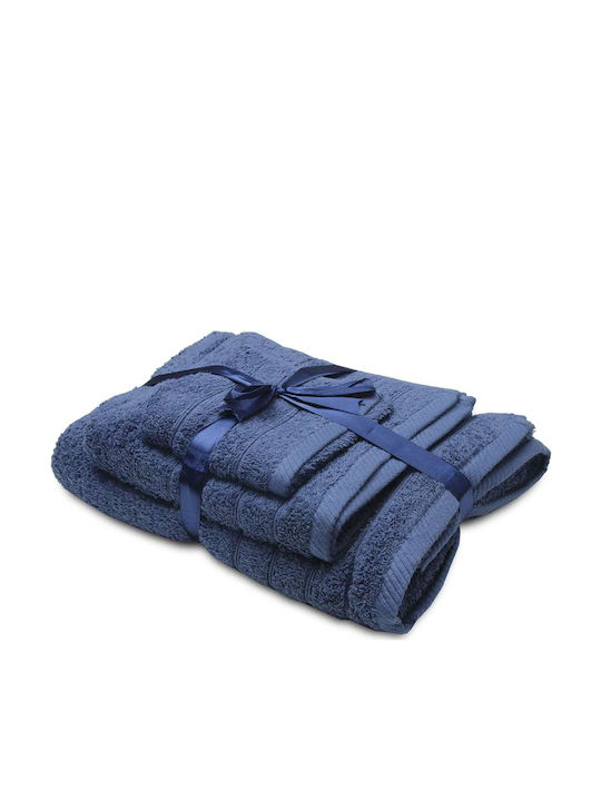 Sunshine 3pc Bath Towel Set Dory Blue Dark 19 Weight 600gr/m²