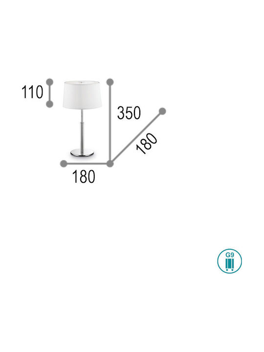 Ideal Lux Μεταλλικό Πορτατίφ για Ντουί G9 με Λευκό Καπέλο και Ασημί Βάση