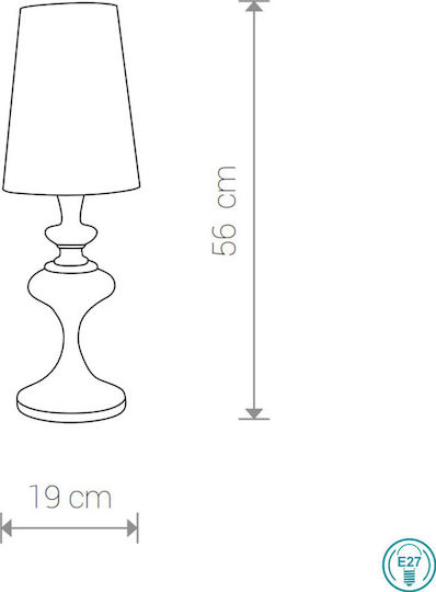 Nowodvorski Alaska Metal Table Lamp for E27 Socket with Silver Shade and Base