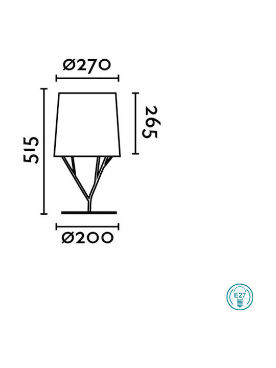 Faro Barcelona Metal Table Lamp for Socket E27 with Black Shade and Base