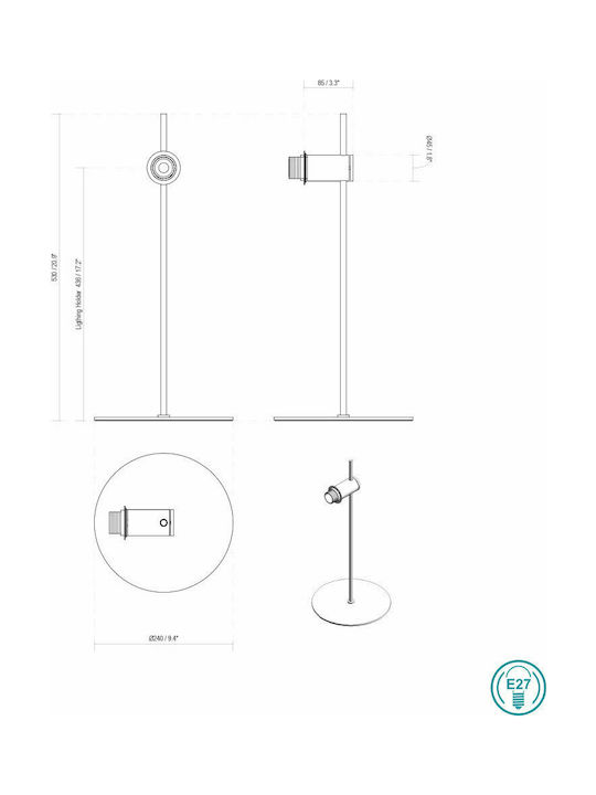 Faro Barcelona Guadalupe Metal Table Lamp for Socket E27 with Green Shade and Black Base
