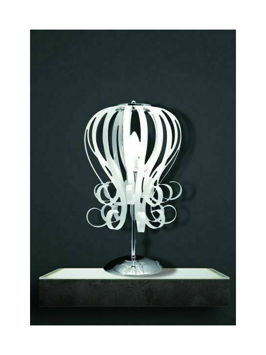 Home Lighting Narcisa Μεταλλικό Πορτατίφ για Ντουί E27 με Ασημί Βάση