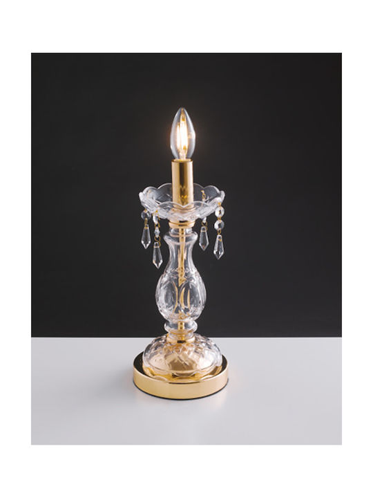 Fan Europe Monalisa Crystal Table Lamp for Socket E14 with Gold Base