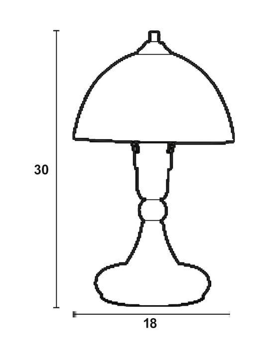 ArkoLight Metal Vintage Table Lamp for Socket E14 with Brown Shade and Black Base