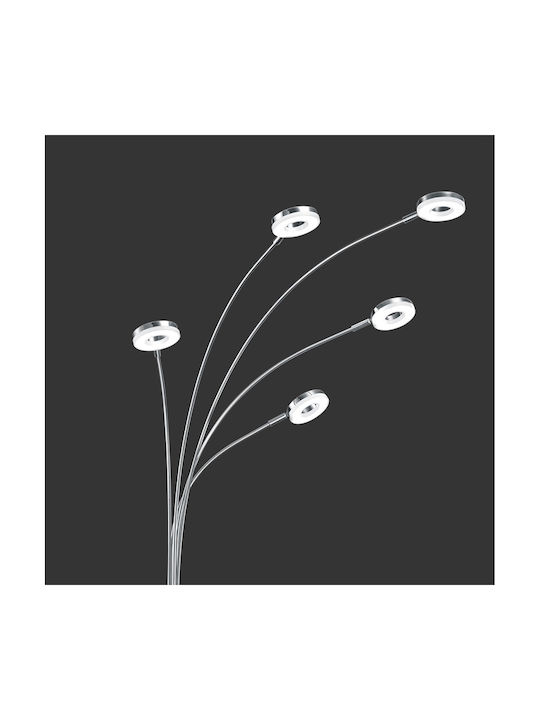 Trio Lighting Rennes LED Floor Lamp H190xW90cm. with Warm White Light 350lm Silver