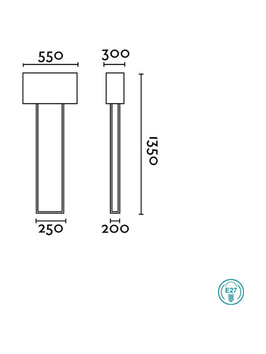 Faro Barcelona Vesper Floor Lamp H135xW55cm. with Socket for Bulb E27 White