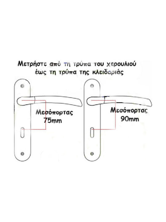 Viometale Πόμολο Εξώπορτας με Πλάκα Δεξί 06.1040 Inox Ματ