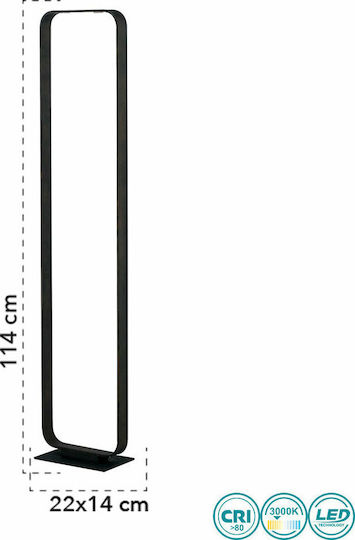 Fan Europe Moka PTC LED Floor Lamp H114xW22cm. with Warm White Light 1120lm Black