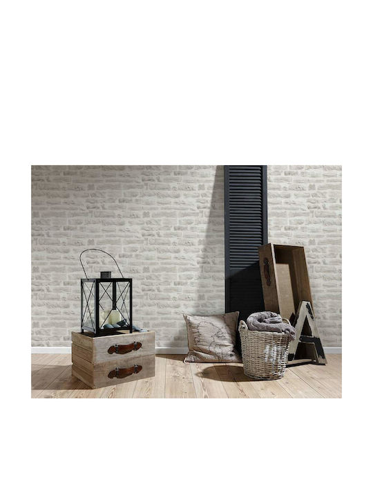 Tapet de Perete 1000x53cm Wood Stone Vinil Bej Lavabil