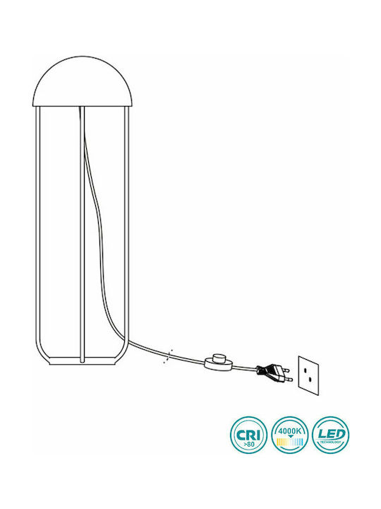 Faro Barcelona Jellyfish Floor Lamp H90xW29cm. with Socket for Bulb E27 Black