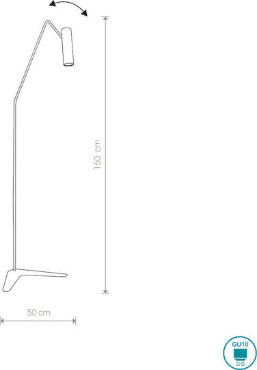Nowodvorski Eye Super Graphite Modern Floor Lamp GU10 H160xW50cm Gray 6500