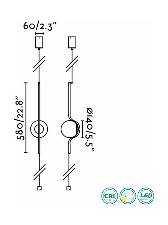 Faro Barcelona Le Vita Μοντέρνο LED Φωτιστικό Δαπέδου Υ58xΜ14εκ. με Θερμό Λευκό Φως σε Μαύρο Χρώμα