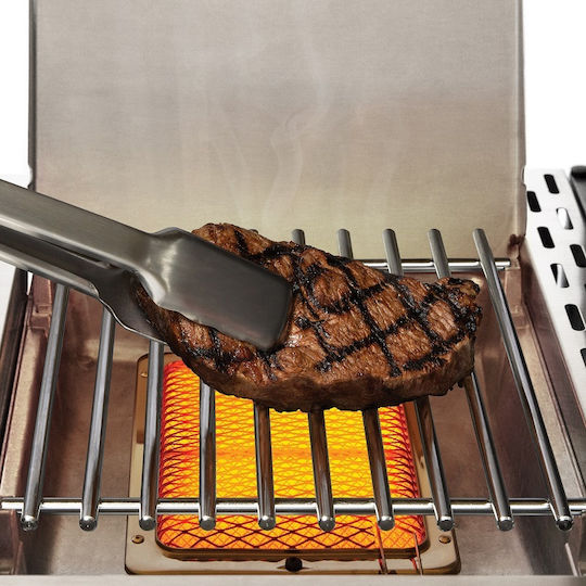 Broil King Baron S 490 Газово Барбекю Чугунена Решетка 65брx44брсм. с 4 бр 12.4кВт и Страничен Нагревател Инфрачервена