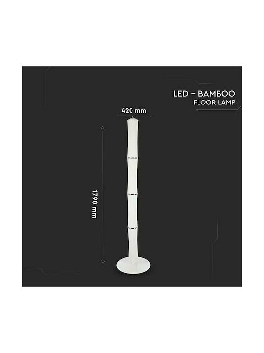 V-TAC LED Φωτιστικό Δαπέδου Υ168xΜ12.5εκ. με Θερμό Λευκό Φως 4300lm Λευκό