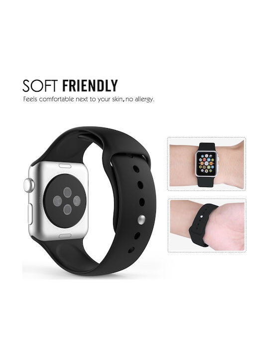 Strap Silicone with Pin Black (Apple Watch 44/45/46mm/Ultra 49mm) 14244