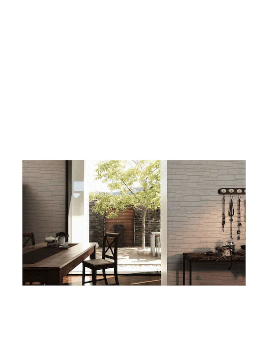Wall Wallpaper Wood Stone Vinyl Beige 1000x53cm Washable