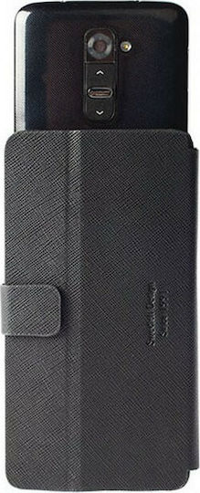 Krusell Leather Malmo Flipwallet Slide Caz carte până la 4.5" Negru