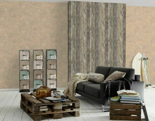 Тапет за Стена Wood n Stone Кафяв 1000x53см