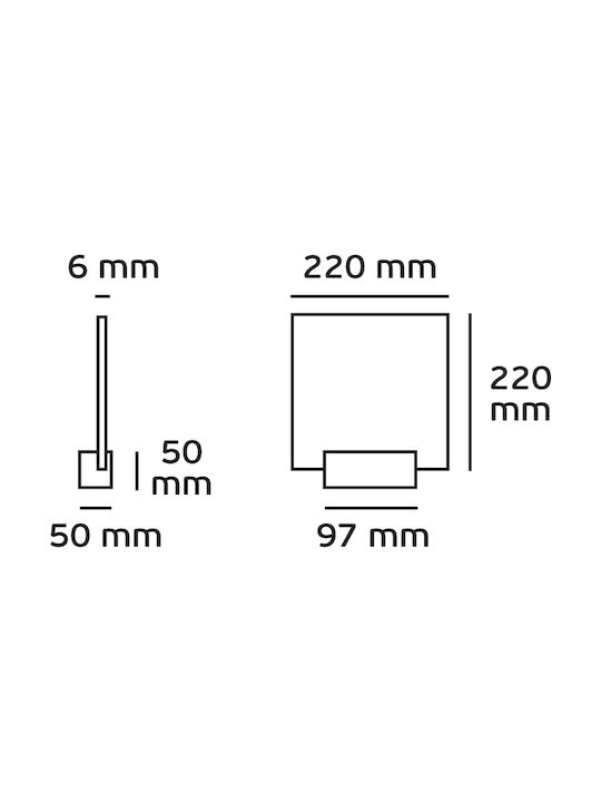 VK Lighting Φωτιστικό Τοίχου LED Διάφανο 22x22εκ. VK Lighting Φωτιστικό Τοίχου LED Διάφανο 22x22εκ.