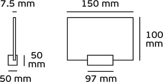 VK Lighting Lamp Wall LED Transparent 15x10cm