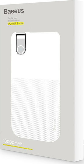 Baseus Thin Version Wireless Power Bank 10000mAh 5W με Θύρα USB-A Λευκό