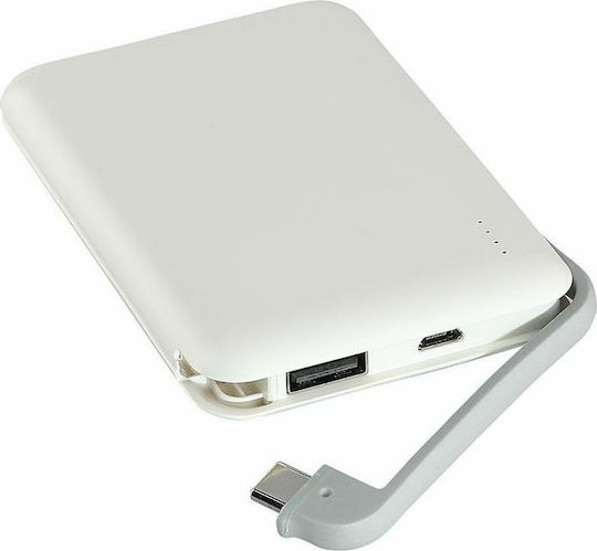 V-TAC VT-3510 Power Bank 5000mAh 10W με Θύρα USB-A Λευκό