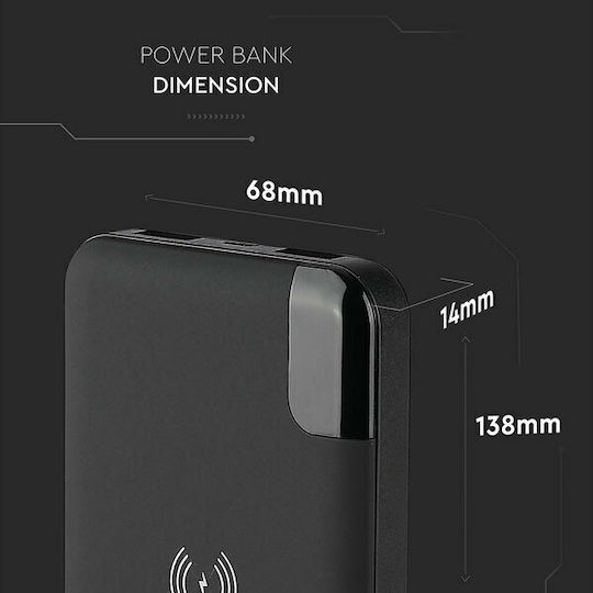 V-TAC VT-3509 Power Bank 8000mAh mit 2 USB-A Anschlüssen Schwarz